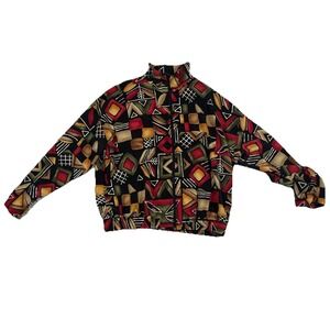 Vintage Park Place Jacket Womens Large Artsy Abstract Office Career Blazer Mod